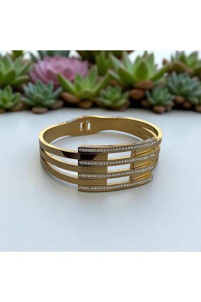 İNN JEWELLERY Steel Bracelet with Tarnish-Free Rib Figure (2 Years Importer Guarantee)