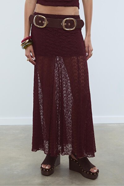 Stradivarius Midi Dantel Etek