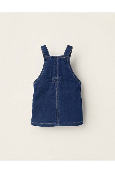 Ziddy Denim Pinafore Dress for Newborns, Blue