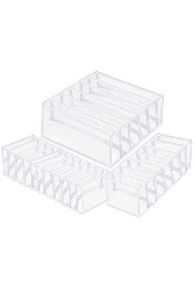 Stef's Cat Top Bottom Set of 3 Foldable Drawer Organizers for Socks/Lingerie,...