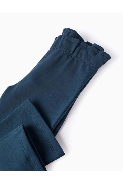 Ziddy Cotton Tracksuit with Ruffles for Baby Girls 'Marie', White/Blue