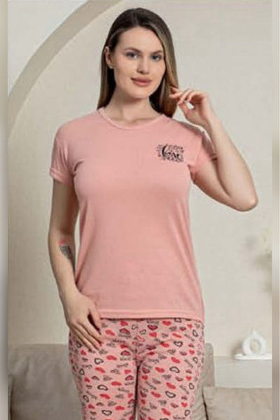 Farya Home Ecodream Short Sleeve Patterned Economic Women's Pajama Set