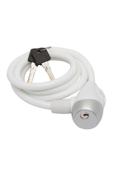 CarGuard Lacat Bicicleta 10mm x 120cm Alb EV889