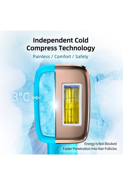 Mlay T14 Laser Hair Removal Cooling Painless IPL Epilator 500000 Flashes with Hot Air Hair Brush