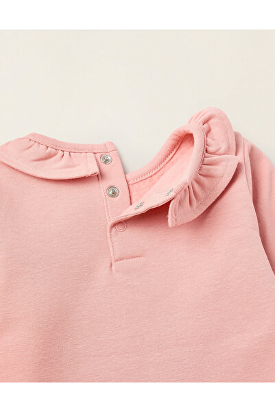 Ziddy Sweatshirt + Footed Trousers for Newborn Girls 'Play', Pink