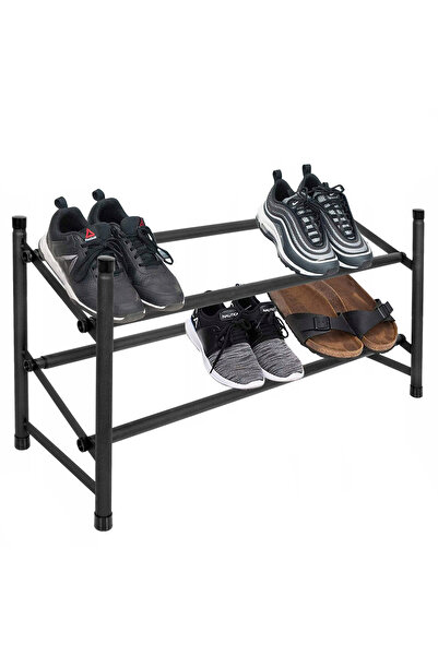 SERSIMO Pantofar extensibil cu 2 rafturi, 62-115cm, negru