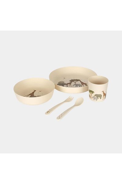 Konges Slojd Set de masa din PLA, set de 5 piese, Safari