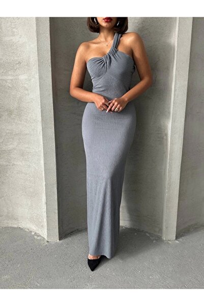 hibiscus One Shoulder Pleated Dress