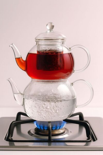 ERKUGO إبريق شاي زجاجي بوروسيليكات أنيق 600+1000 مل مع مصفاة زجاجية، غطاء زجا...