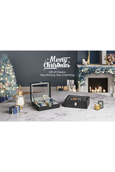 OEM SONGMICS Watch storage and organization box, with 10 compartments, synthetic leather, with glass lid,