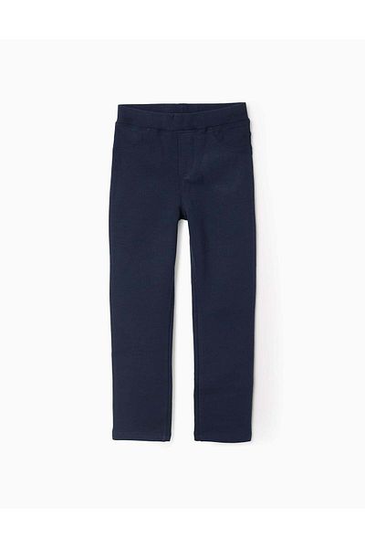 Ziddy Brushed Jeggings for Girls, Dark Blue