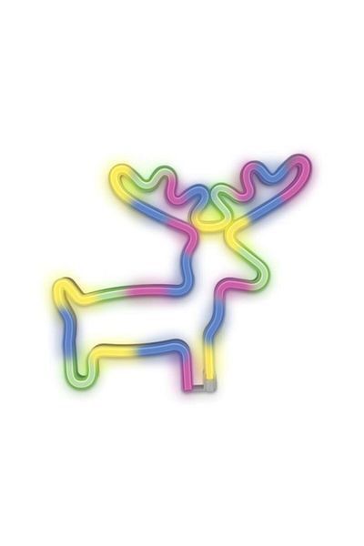 OEM LED Wall Decoration - Illuminated Multicolor Deer, dimensions 290 x 23 x 290 mm