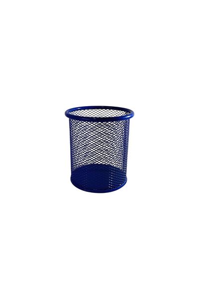 Linea Colorful Round Metal Mesh Pen Holder (Dark Blue)