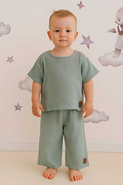 kidsense طقم قماش موسلين للأولاد