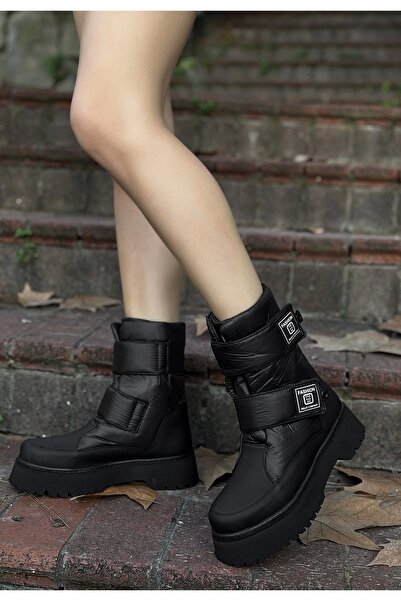 hibiscus Miah Black Skin Snow Boots