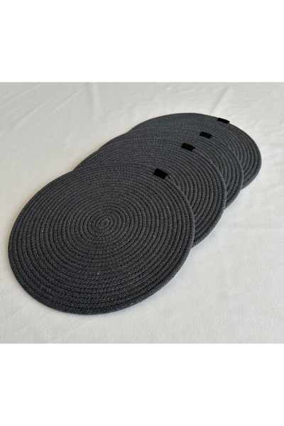 HHKARTS Round Placemat, Table Decor Supla Anthracite 33cm Set of 4