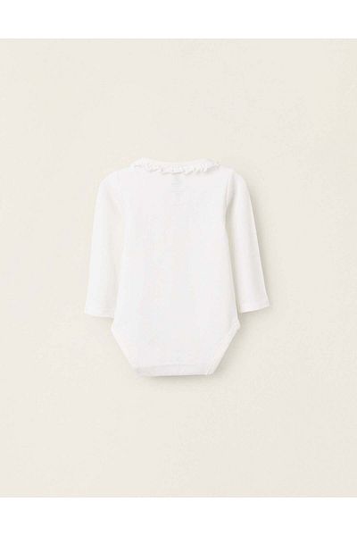 Ziddy Bodysuit with Ruffle Collar for Newborn Girls 'Winnie the Pooh', White