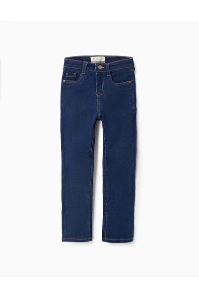 Ziddy بنطلون جينز سكيني مرن للبنات، أزرق غامق