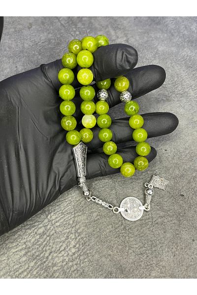 Mos Tespih Peridot Stone Large Size High-End Natural Stone Prayer Beads