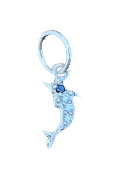 Flippy Pandantiv din Argint 925 Jolie Silver, Model Delfin cu Zirconii, 17 x 5 mm, 0.5 g