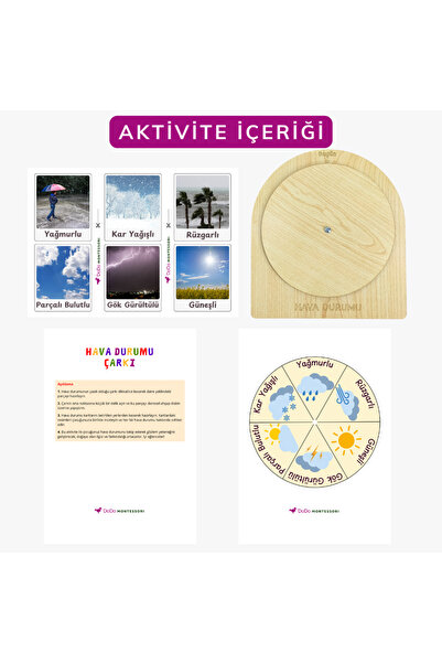 Dodo Montessori عجلة الطقس التعليمية لمرحلة ما قبل المدرسة - نشاط المراقبة وت...