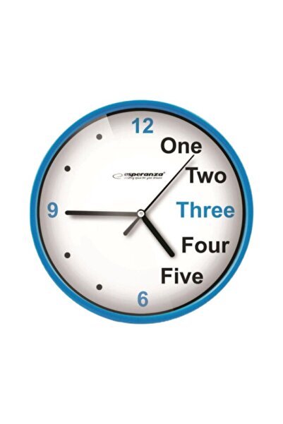 ESPERANZA Evia Decorative Wall Clock, 20x3.4 cm, White-Blue