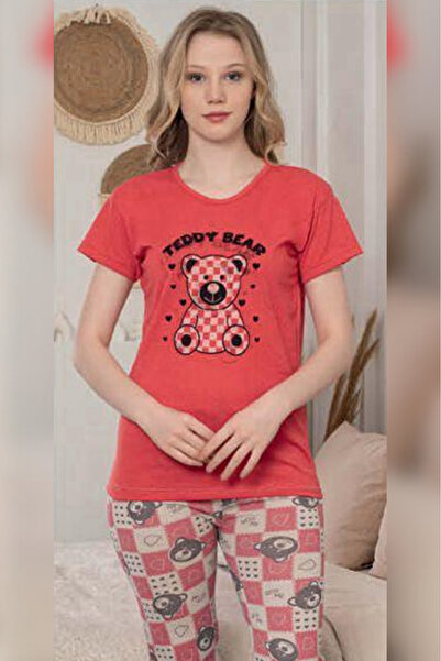 Farya Home Ecodream Short Sleeve Patterned Economic Women's Pajama Set