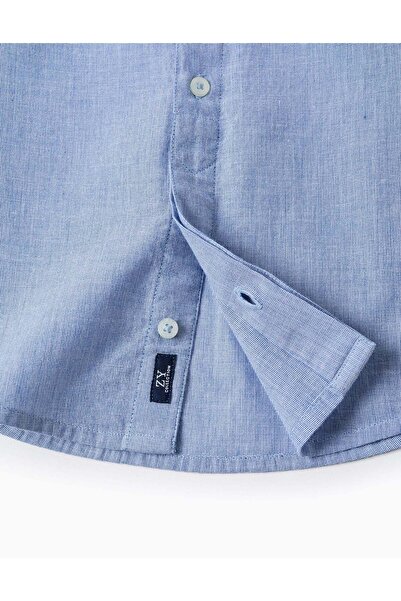 Ziddy Cotton Fil a Fil Shirt for Baby Boys 'B&S', Blue