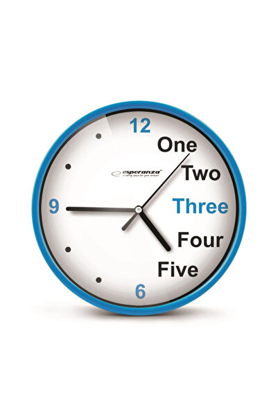 ESPERANZA Evia Decorative Wall Clock, 20x3.4 cm, White-Blue