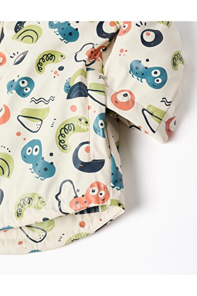 Ziddy Hooded Rubber Parka for Baby Boys, Beige