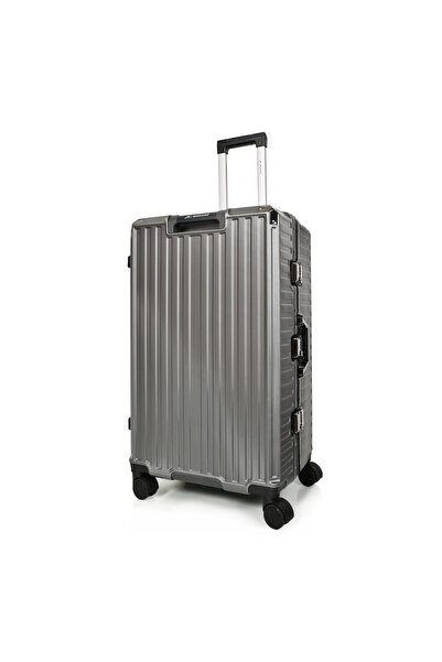MORANO Morano Luggage Set with Aluminum Frame, Modern Design, and Secure Numbered Lock, Dark Grey, Size: 28-24-20 inches