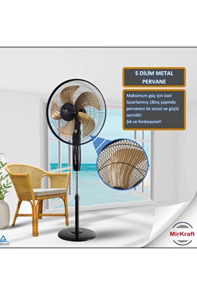 Mirkraft FS-M5018 18'' Manuel Metal Pervaneli Stand Vantilatör