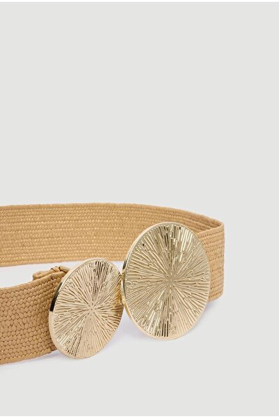 Mynoa Ιταλική ελαστική ψάθινη ζώνη, γυναικεία ζώνη, ζώνη παλτό, λαστιχένια ζώνη