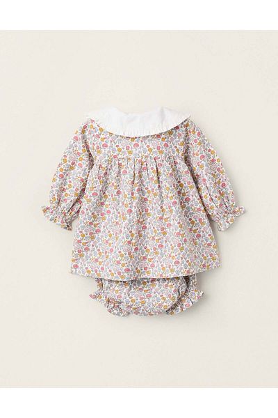 Ziddy Dress + Bloomers Floral for Newborn Girls, Multicolour