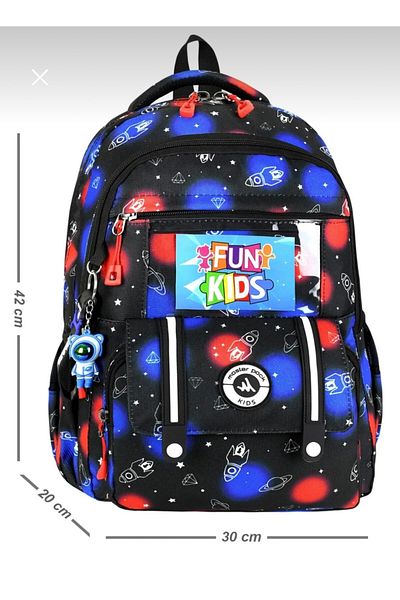 JOJO KIDS Children's Waterproof Rocket Primary School Backpack, Set of 3, Thermal Nutrition, Pen Holder, Orthopedic Back