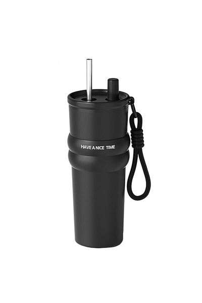 2DAYFIND Stainless Steel Thermos, 710ml, Z56, Black