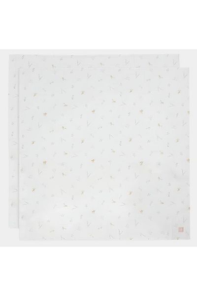 Jollein Cotton Muslin Lovely Birds - Jollein, Set of 2, White, 115x115cm