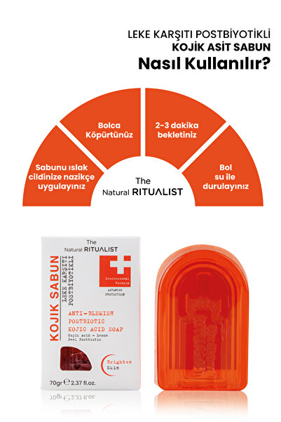 The Natural Ritualist Kojik Asit Etkisi ile Leke Karşıtı Postbiyotikli Kojik Asit Sabunu 70 gr
