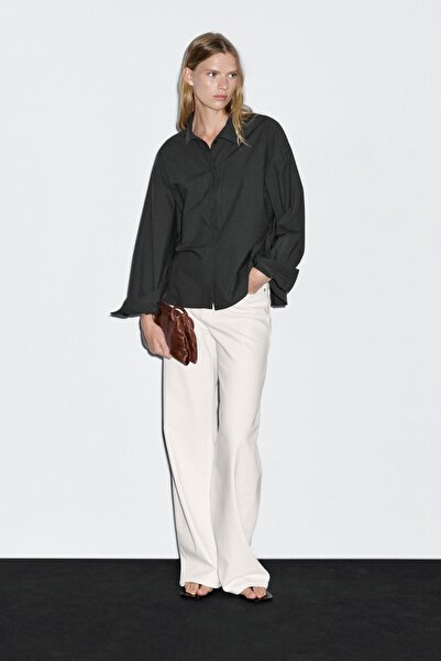 Massimo Dutti Bol kesim %100 pamuklu poplin gömlek