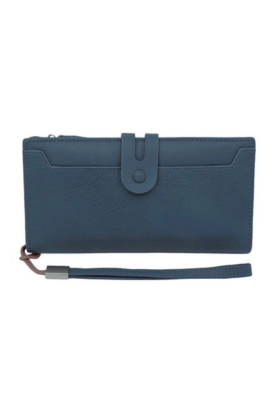 HASSION Women's genuine leather wallet A12, blue