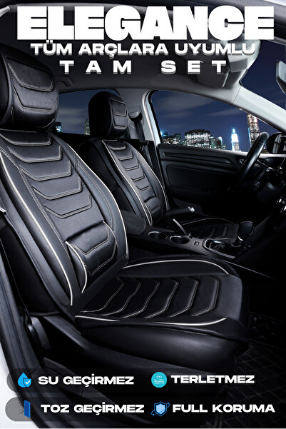 PlusOto Full Orthopedic Anti-Sweat Elegance Series Auto Seat Cover Compatible with All Vehicles Set of 5