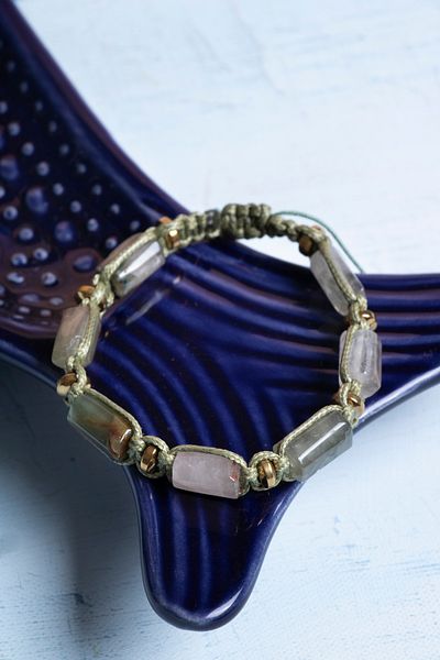 DENİZ Certified Macrame Chrysoprase Natural Stone Bracelet