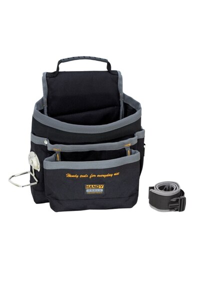 Handy Adjustable Belt with Tool Organizer, Polyester with Cushioned Handle and Hammer Support, 3 Poc