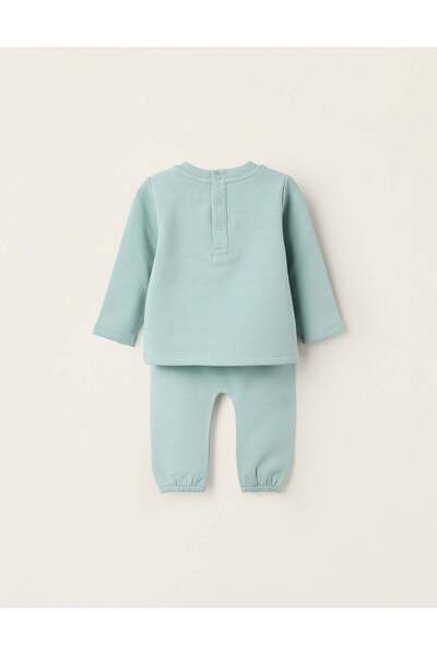 Ziddy Brushed Sweatshirt + Trousers for Newborns 'Kite', Green