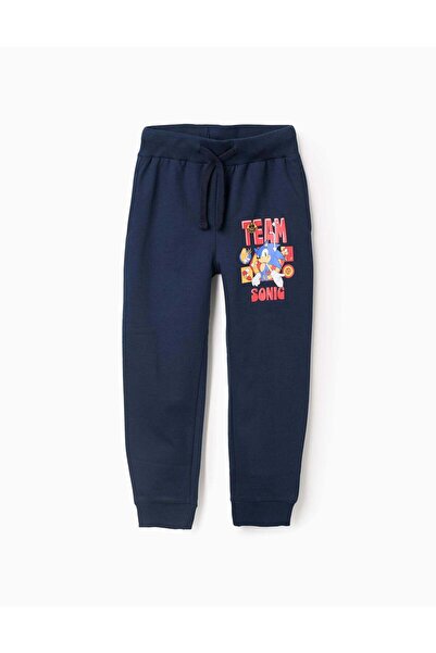 Ziddy Cotton Joggers for Boys 'Sonic & Friends', Dark Blue