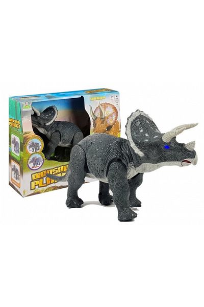 REBELS Large Gray Triceratops Dinosaur – Battery Operated
