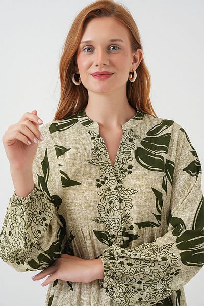 Bigdart Rochie lungă hijab cu model pentru femei 2585 - E.Green
