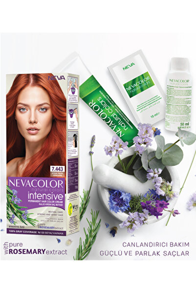Neva Color INTENSIVE 7.443 YOĞUN BAKIR Kalıcı Krem Saç Boyası Seti