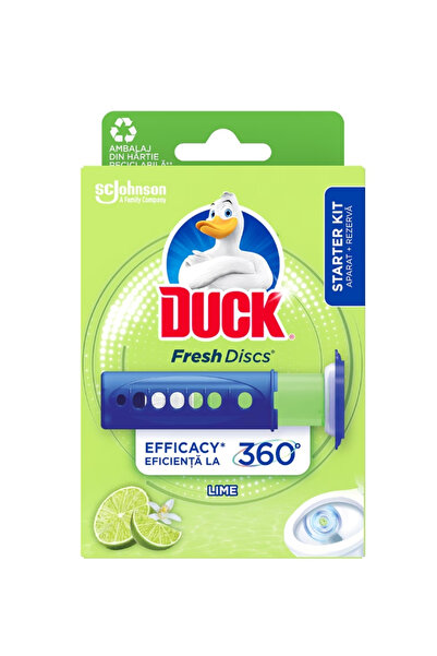 DUCK Odorizant toaleta Fresh Discs Lime, 12 discuri