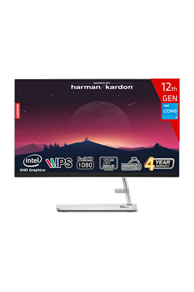 LENOVO i5-12450H 16GB 1TB 27 FHD IPS FreeDos F0GJ0128TR Klavye+Mouse Beyaz